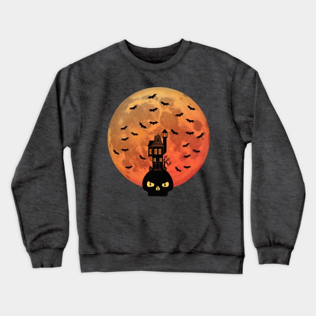 Haunted House Crewneck Sweatshirt by griffinjustdesigns